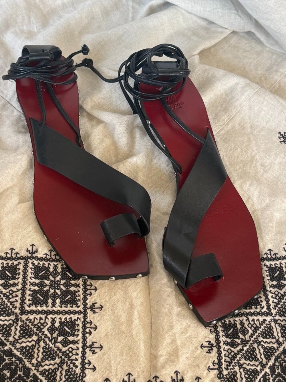 H&M Studio Lace-Up Heeled Sandal — Size 8.5 - Picture 2 of 6